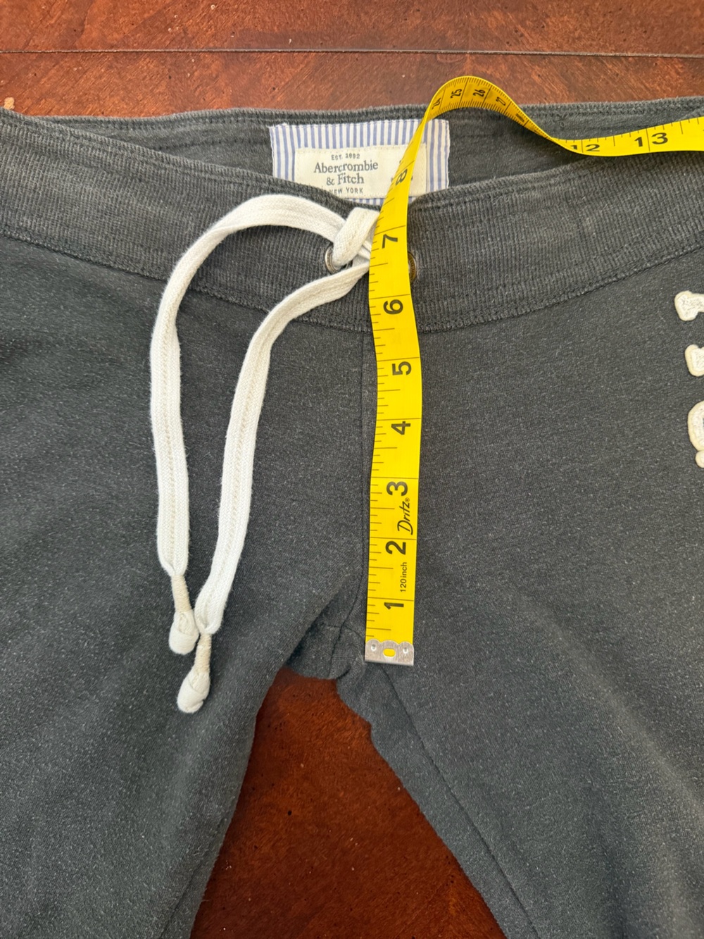 Abercrombie & Fitch Y2K Vintage Women Charcoal Gray Lounge Pants with White Logo - Picture 5 of 6